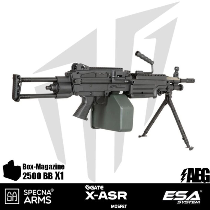 Specna Arms SA-249 PARA CORE™ LMG Airsoft Tüfeği – GATE X-ASR MOSFET – Siyah