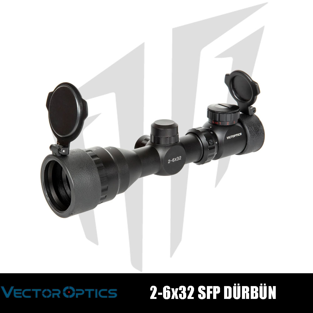 Crime Gothic Dorphins　6.6 Vector Optics 2-6×32 SFP Dürbün – Siyah - Armorion.com
