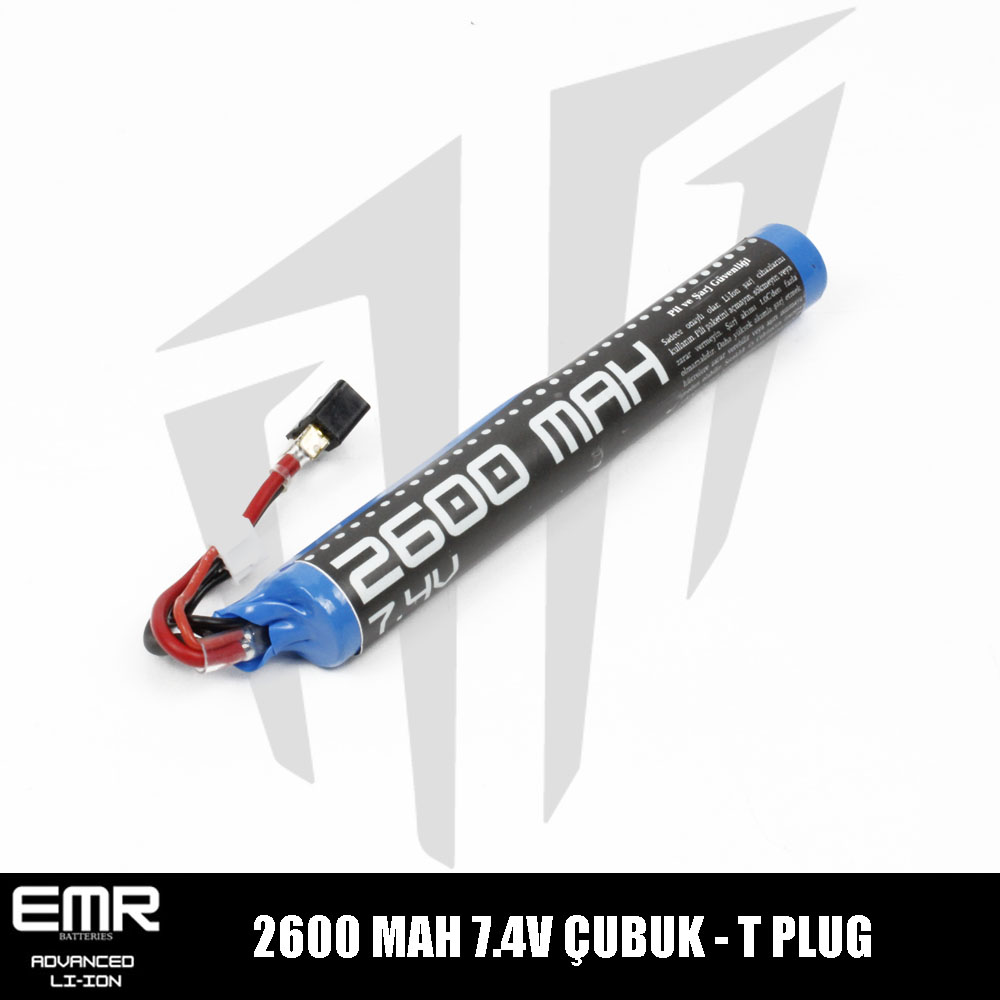 EMR 7.4V 2600 Mah Çubuk-T Plug Lithium-Ion Pil