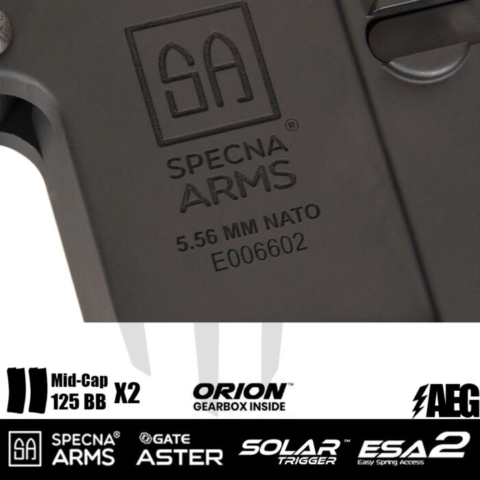 Specna Arms SA-E12 EDGE 2.0™GATE ASTER Airsoft Tüfeği – Siyah