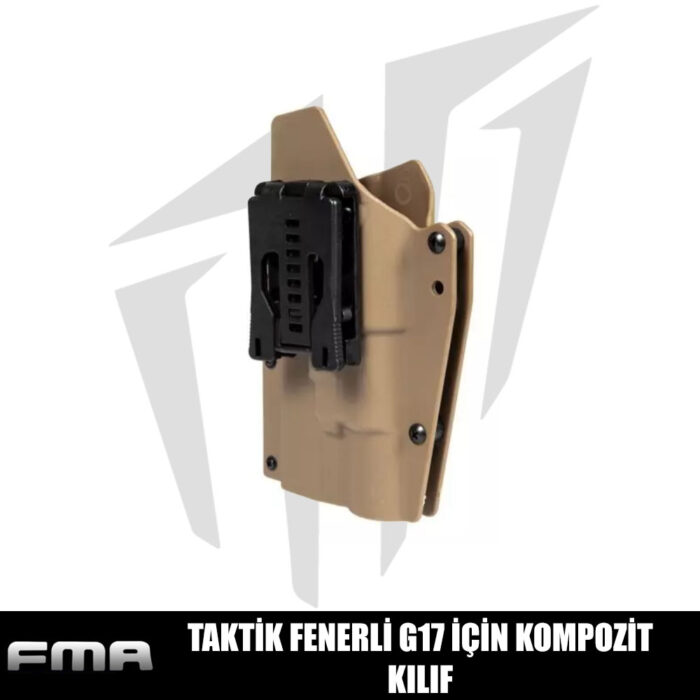 FMA Taktik Fenerli G17 Airsoft Tabancalar İçin Kompozit Kılıf - Tan