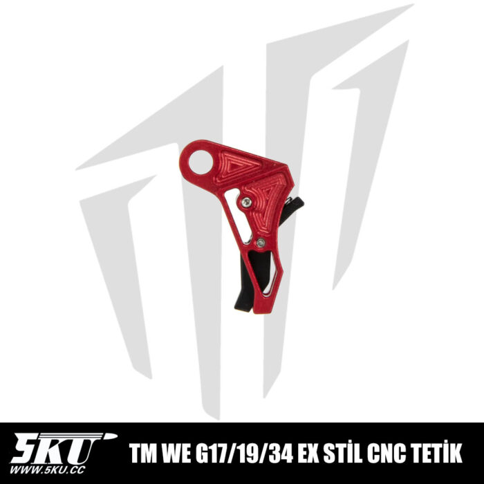 5KU TM WE G17/19/34 Airsoft Tabancaları İçin EX Stil CNC Tetik - Kırmızı