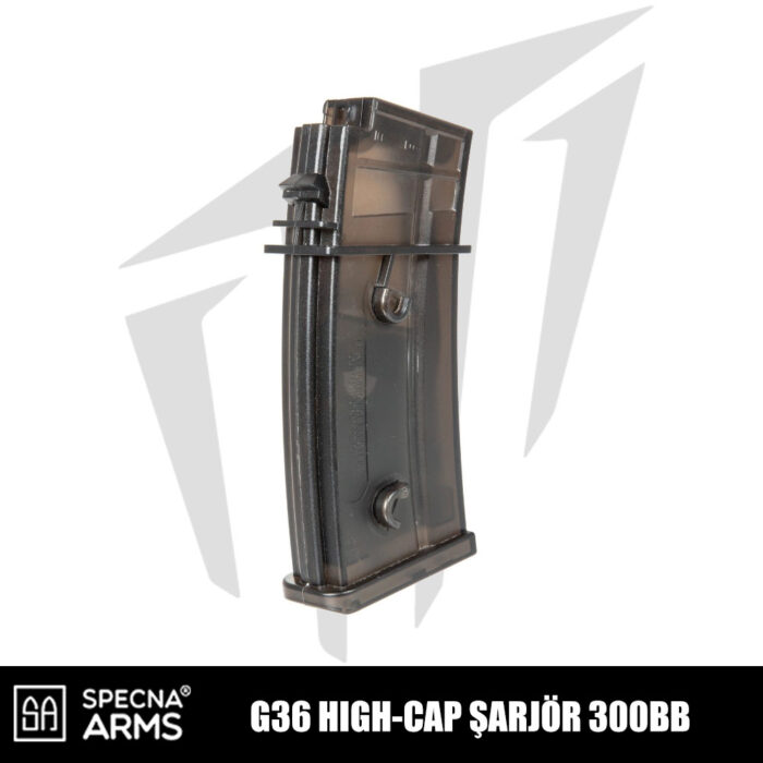 Specna Arms G36 Airsoft Tüfekleri İçin High-Cap 300 BB Airsoft Şarjör - Siyah