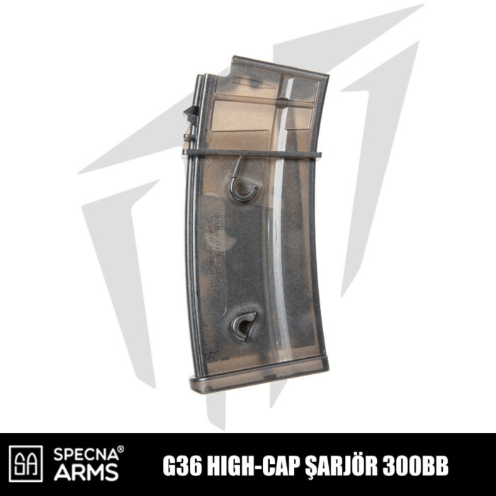 Specna Arms G36 Airsoft Tüfekleri İçin High-Cap 300 BB Airsoft Şarjör - Siyah