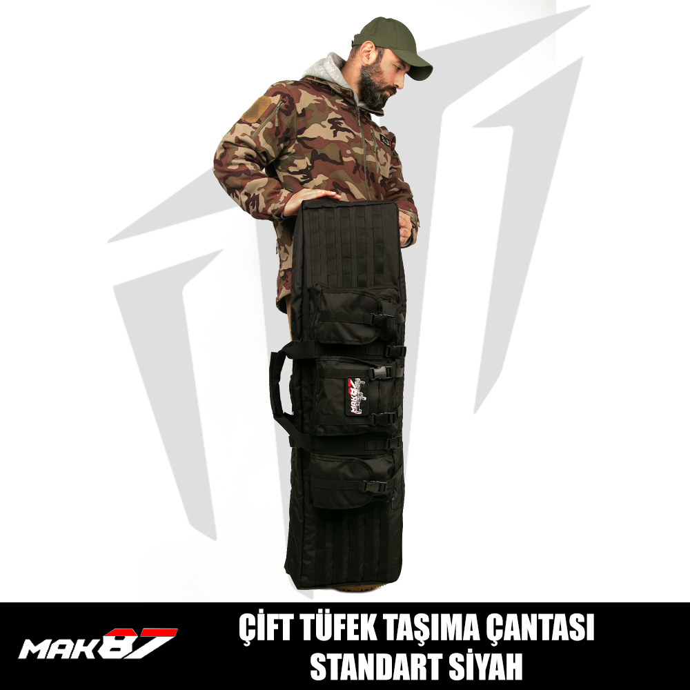 Mag87 Çift Tüfek Taşıma Çantası Standart - Siyah