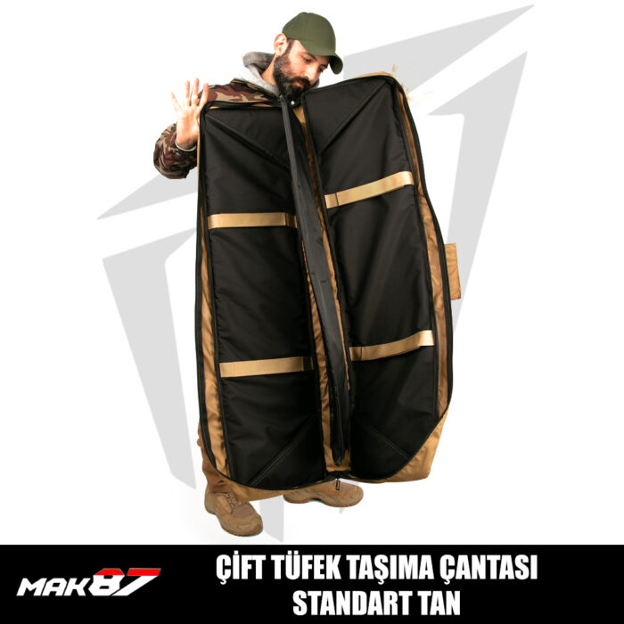 Mag87 Çift Tüfek Taşıma Çantası Standart - Tan
