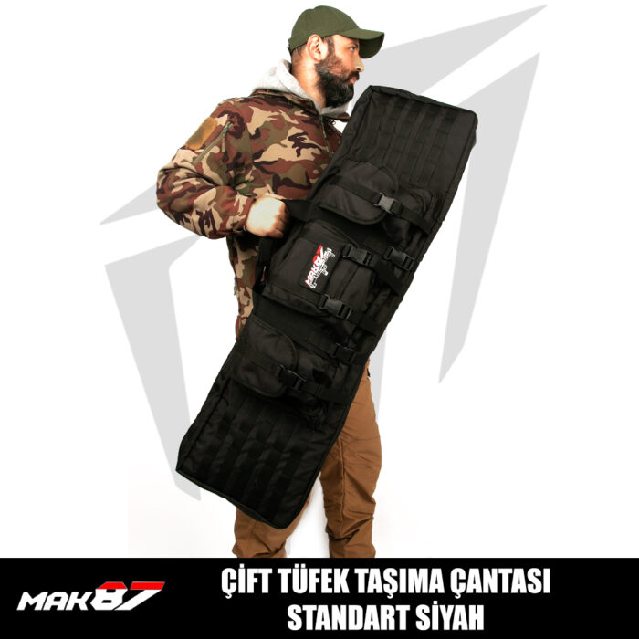 Mag87 Çift Tüfek Taşıma Çantası Standart - Siyah