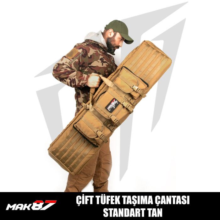 Mag87 Çift Tüfek Taşıma Çantası Standart - Tan