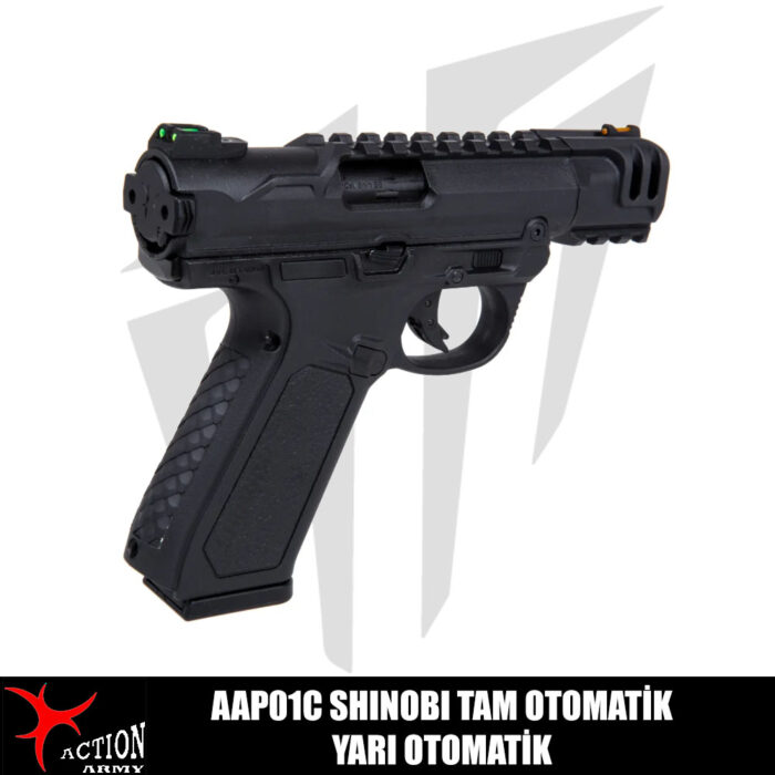 Action Army AAP01C Shinobi Tam Otomatik / Yarı Otomatik Airsoft Tabanca – Siyah
