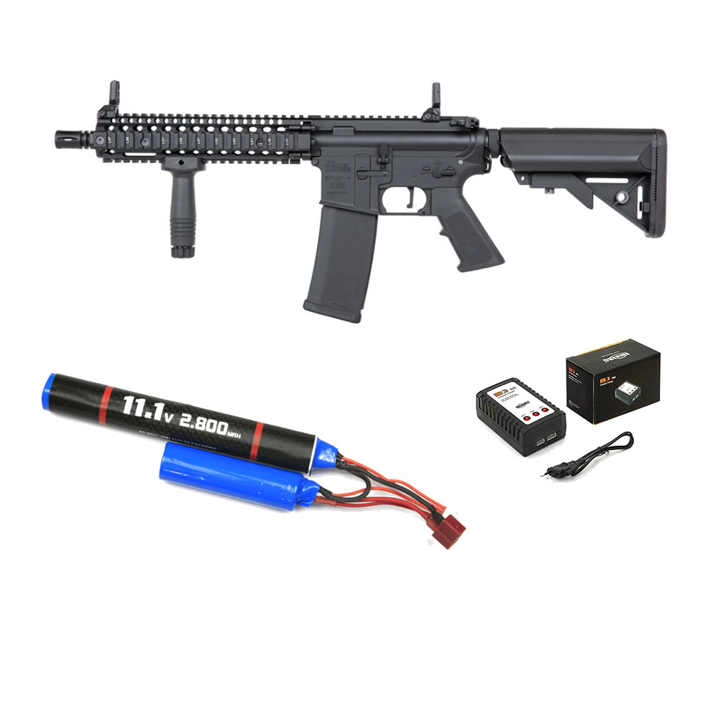 Specna Arms SA-P19 Prime™ Airsoft Tüfeği Kestrel™ ETU Fırçasız Motor – Siyah – Armorion 11.1V 2800Mah – T Plug – B3 Pro Şarj Aleti