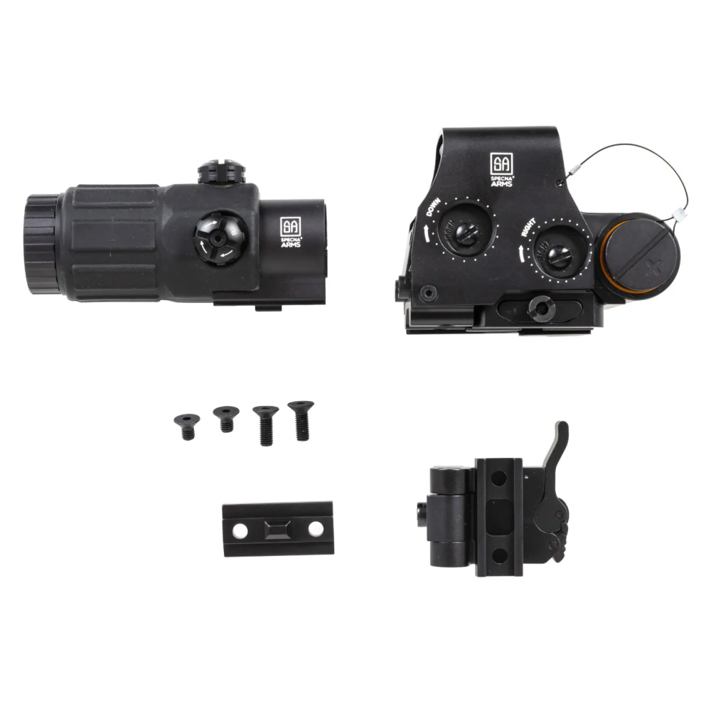 Specna Arms CORE™ 3×22 Magnifier Dürbün QD Aparatlı + Holo V2 Red Dot Kiti – Siyah