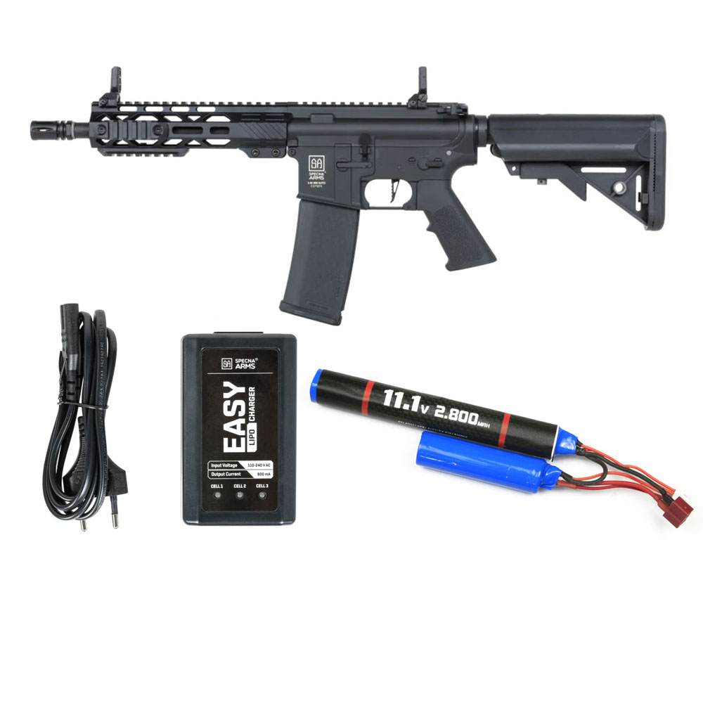Specna Arms SA-C25 Airsoft Tüfeği CORE™ HAL ETU™ Gen.2 – Siyah- Armorion Lithium-Ion Pil 11.1V 2800Mah 2 Yaprak – T Plug- Specna Arms EASY Li-Po Pil Şarj Cihazı