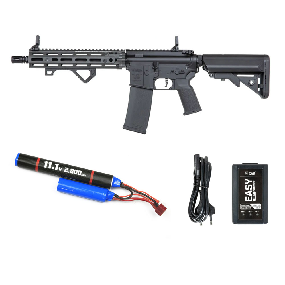 Specna Arms SA-P27 Prime™ Airsoft Tüfeği Aster II ETU – Gri – Armorion Lithium-Ion Pil 11.1V 2800Mah 2 Yaprak – T Plug – Specna Arms EASY Li-Po Pil Şarj Cihazı