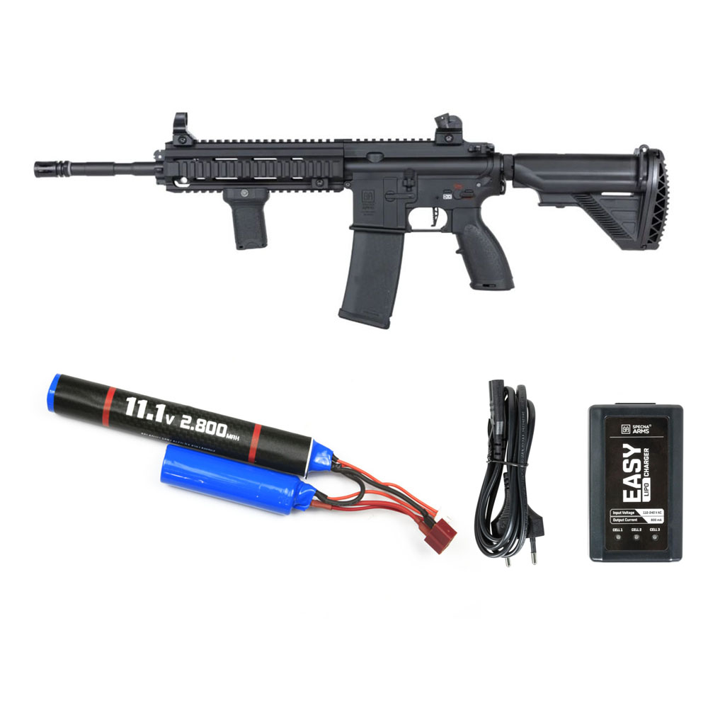 Specna Arms SA-PH21 PRIME 2.0™ Airsoft Tüfeği Aster II ETU Fırçasız Motor – Siyah – Armorion Lithium-Ion Pil 11.1V 2800Mah 2 Yaprak – T Plug – Specna Arms EASY Li-Po Pil Şarj Cihazı